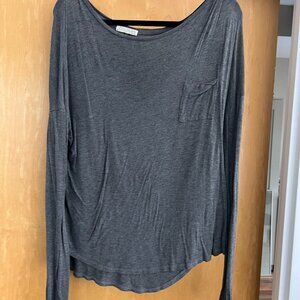 Joah Brown Grey Long Sleeve Top M/L